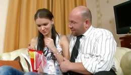 Defectless adult baby darling is getting her persuaded by a foxy matured prof