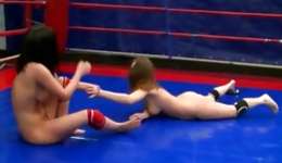 Watch two rutting goddesses having snuggling on the boxing ring